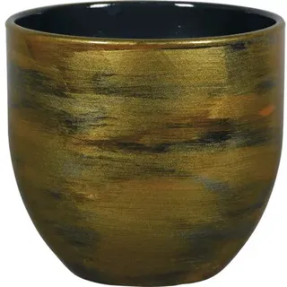 Übertopf Passion of Pottery Abbey Steinzeug Ø 29x26 cm choco/gold