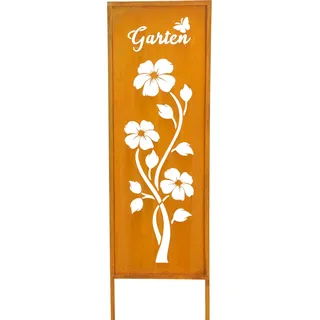 Gartenaufsteller Garten H83cm Metall Rost Gartenstecker Stele Garten-Deko Deko - Braun