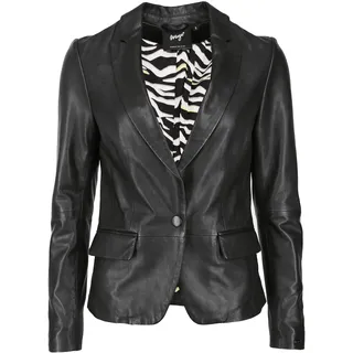 Lederjacke MAZE "Lederblazer 42020113", Damen, Gr. L, schwarz, Obermaterial: 100% Lammleder LEL. Futter: 100% Polyester PES., Jacken Lederjacke