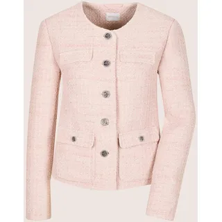 Jackenblazer MADELEINE "Blazer Bouclé-Blazer mit Glanzakzenten", Damen, Gr. 48, rosa (perlrosa), Obermaterial: 100% Polyester PES., Modern, gerade, Blazer Jackenblazer, Bouclé
