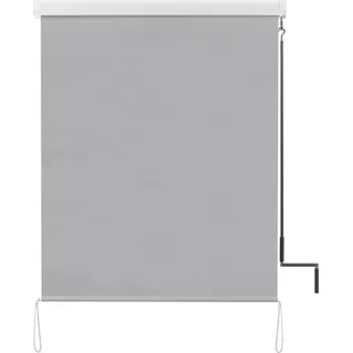 Außenrollo für Balkon/Terrasse - Verdunkelungsrollo - UV- & windbeständig - Sichtschutz - Ausziehbar - Deckenmontage - 76 x 163 cm - Dunkelgrau