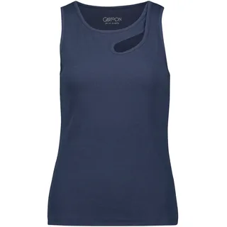 Tanktop CARTOON "Basic-Top mit Rundhalsausschnitt", Damen, Gr. 46, blau (overture), Obermaterial: 95% Baumwolle CO. 5% Elasthan EL., Tops Tanktop