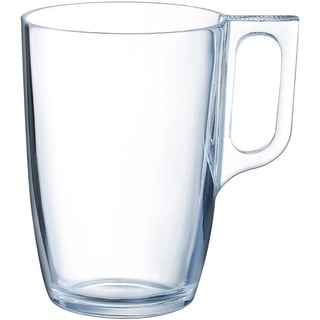 Arcoroc ARC L3694 Voluto Bockbecher, Kaffeebecher, Kaffeetasse, 320ml, Glas, transparent, 6 Stück