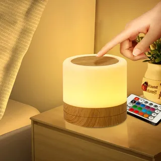 Taipow Dimmbar Touch Nachtlicht Baby mit Fernbedienung und 13 Farben, Rgb Farbwechsel Nachttischlampe Kinder, Tischlampe mit Timing Funktion für Schlafzimmer Kinderzimmer Zimmer Room