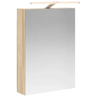 vidaXL Badezimmerspiegelschrank mit Tür Sonoma-Eiche 50 x 14,5 x 70 cm - Braun