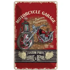 Blechschild 18x12 cm - Motorrad Motorcycle Garage Service