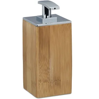 Relaxdays Seifenspender Bambus 225 ml Braun