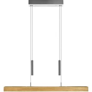 Herzblut Led-Hängeleuchte , Braun, Silberfarben, Eichefarben , Holz , Asteiche , massiv , 5.8x95-160x85 cm , Made in Germany , höhenverstellbar, beliebig kürzbar , Lampen & Leuchten, Innenbeleuchtung, Hängeleuchten, Pendelleuchten