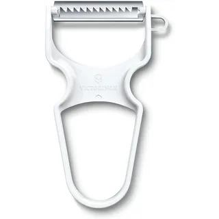 Victorinox Julienne-Schneider, Schäler für Gemüsespaghetti, Grob gezackte Klinge aus rostfreiem Stahl, Extra Scharf, Robuster Kunststoffgriff, weiss