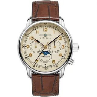 Zeppelin Méditerranée Mondphase Leder 40 mm 9636-5