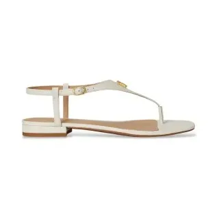 Lauren Ralph Lauren für Damen. 802982881004 Everley II cremefarbene Crossover-Sandalen aus Leder (35), Weiß, Wohnung, Schnalle, Lässig, Klas