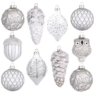Valery Madelyn Weihnachtskugel, 10 Karat (750) Eiskönigin, Glas, 8-12 cm, Baumrock (Nicht im Lieferumfang enthalten)