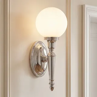 Licht-Erlebnisse Wandleuchte Jugendstil Messing Glas IP44 G9 Bad