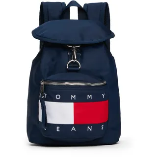 Freizeitrucksack TOMMY JEANS "TJW ARCHIVE BACKPACK", Damen, Gr. B/H/T: 21cm x 28cm x 10,5cm, dunkelblau, Textil, Rucksäcke Freizeitrucksack, Reiserucksack, Travelbag mit Kordelzug