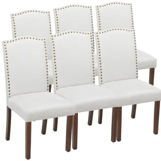 DUMOS Esszimmerstühle 6er Set, Elegant und Schön Modern Stühle Esszimmer, Leinenstoff Gepolstert küchenstühle, Kratzfester Boden Esszimmerstuhl Geeignet für Küche, Wohnzimmer, Schlafzimmer (Grau)