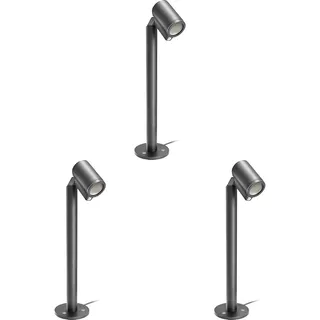 Steinel LED Wegeleuchte Spot Way SC Connect, smarte Standleuchte, Bewegungsmelder, dimmbar, steuerbar per App, Zeitplan, 7.9 W, 3000 K, Anthrazit (Packung mit 3)