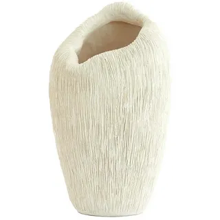 Light & Living Dekovase , Creme , Kunststoff, Stein , 20.5x36.5x21.5 cm , Dekoration, Vasen