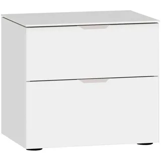 Jutzler Nachtkästchen , Weiß , Metall , 2 Schubladen , 45x42x43 cm , Typenauswahl , Schlafzimmer, Nachtkästchen