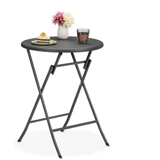 Relaxdays Gartentisch Ø 60 x 75 cm Grau