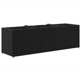 vidaXL Hochbeet mit 3 Fächern Schwarz 105x30x32 cm Poly Rattan - Schwarz