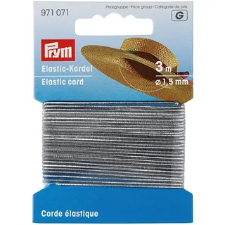 Prym 971071 Elastic-Kordel, 1,5 mm, 3 m, silberfarbig, Silber