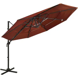 vidaXL Sonnenschirm mit Aluminium-Mast Ø 300 cm terrakottarot