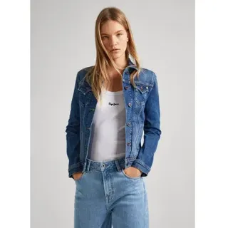 Pepe Jeans für Damen. PL402011HT7 Thrift Jacke blau (S), Lässig, Baumwolle, Denim, Langarm, Nachhaltig