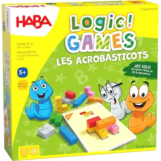 HABA Logic! Games – Die Akrobasticots – Gesellschaftsspiele – Logikspiele – 60 Puzzles – 5 Jahre und mehr – 306817