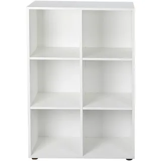 Livetastic Regal, Weiß 70x110x33 cm Arbeitszimmer Büroregale, Bücherregale