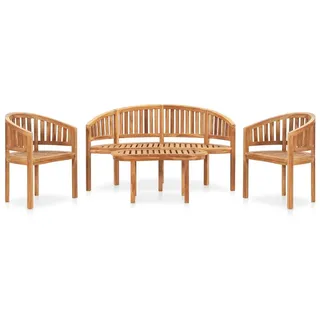 vidaXL 4-tlg. Garten-Lounge-Set Massivholz Teak - Braun