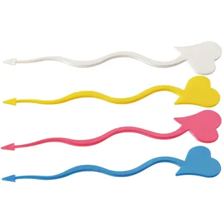 FACKELMANN Partypicker Herz-Metallic 18cm 10 Stück aus PS Kunststoff rot/blau/gelb/weiß 18 x 1 x 1 cm Einheiten 50426