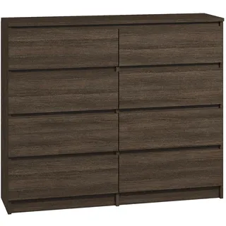 Roe Furniture | Kommode - 8 Schubladen - 140 cm - Wenge - Modernes Design - Minimalistisch und Elegant - Sideboard - Braun