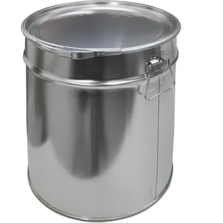 30 Liter Weißblecheimer Hobbock inkl. Deckel mit Spannring | Stabile Seitliche Metallgriffe | Luft und Flüssigkeitsdicht | Robust und Stapelbar | Gefahrgut Tauglich