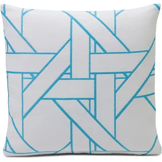 Dekokissen GÖZZE "Lombok" Gr. 1, blau (weiß, türkis, gemustert), B:40cm L:40cm, Obermaterial: 60% Polypropylen, 40% Polyacryl, Dekokissen_Sitzkissen_Kissenhüllen, Dekokissen