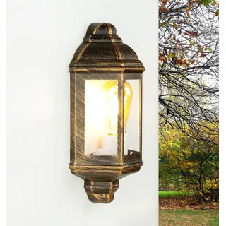 Licht-Erlebnisse Außenwandleuchte Aluminium/Glas 36,0 cm IP44 E27 orange/bronze