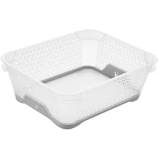 KEEEPER Stapelkorb Rutschfest DIN A6 20 x 16 x 7 cm grau/weiß