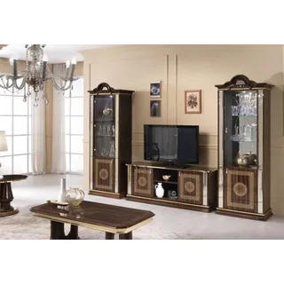JV Möbel Wohnwand Set 2x Vitrine+RTV - Braun
