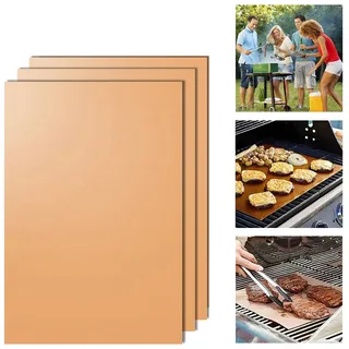 Grillmatte Antihaft BBQ Grill Folie Unterlage Schale Grillmatten 3er Set