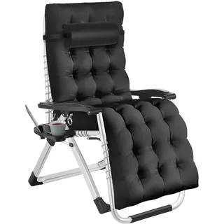 Tectake Cloud Sonnenliege 113 x 84 x 103 cm Schwarz