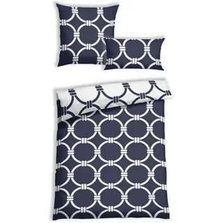 Florella Kogge 100% Microfaser Twill Blau 135 x 200 cm + 80 x 80 cm