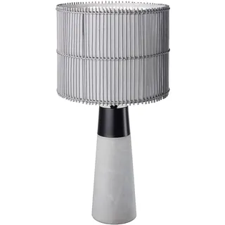 Tischleuchte, Metall, schwarz matt, Bambus, Beton, grau