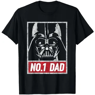 Star Wars Vader Number One Dad Vater Papa T-Shirt, Herren, Schwarz, L