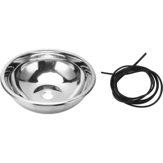 360 -mm -Durchmesser runder Stangenspüle Edelstahl gebürstete Oberflächen Finish RV mit schalldichtem Pad für die Küche - Silber