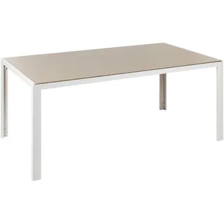 Beliani Gartentisch 160 x 91 x 71 cm Beige/Weiß