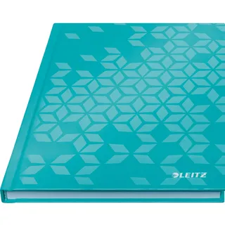 Leitz Notizbuch liniert Eisblau, Anzahl der Blätter: 80 Blatt FSC-zertifiziertes Papier 80 g/m2, Hochwertiger laminierter Einband, Fadenheftung, Für Büro, Schule oder als Tagebuch, 46271051 blau