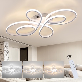 ZMH LED Deckenleuchte Dimmbar Modern Weiß Schlafzimmerlampe Schlafzimmer mit Fernbedienung Deckenbeleuchtung für Esszimmer Büro Küche