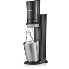 SodaStream Crystal 2.0 Umsteiger Trinkwassersprudler zum sprudeln von Leitungswasser, mit spülmaschinenfester Glasflasche für Ihr Sodawasser! inkl. 1 Glaskaraffe 0,6l OHNE Zylinder; Farbe: titan