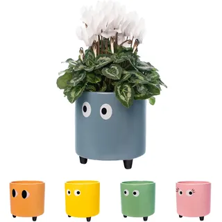 Fisura Original-Blumentopf mit Augenmotiv 13 x 12,5 cm Blau