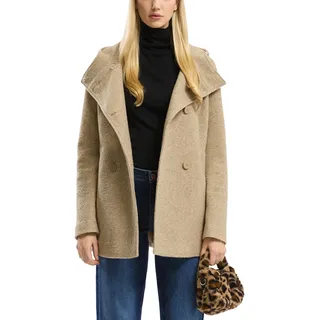 QS Kurzmantel in Wolloptik mit Kapuze