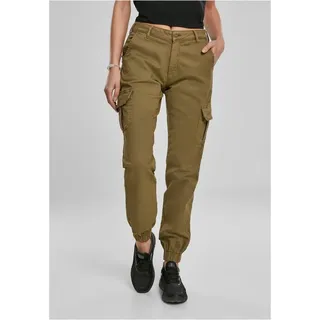 URBAN CLASSICS Ladies High Waist Cargo Pants in Olive, Größe 30